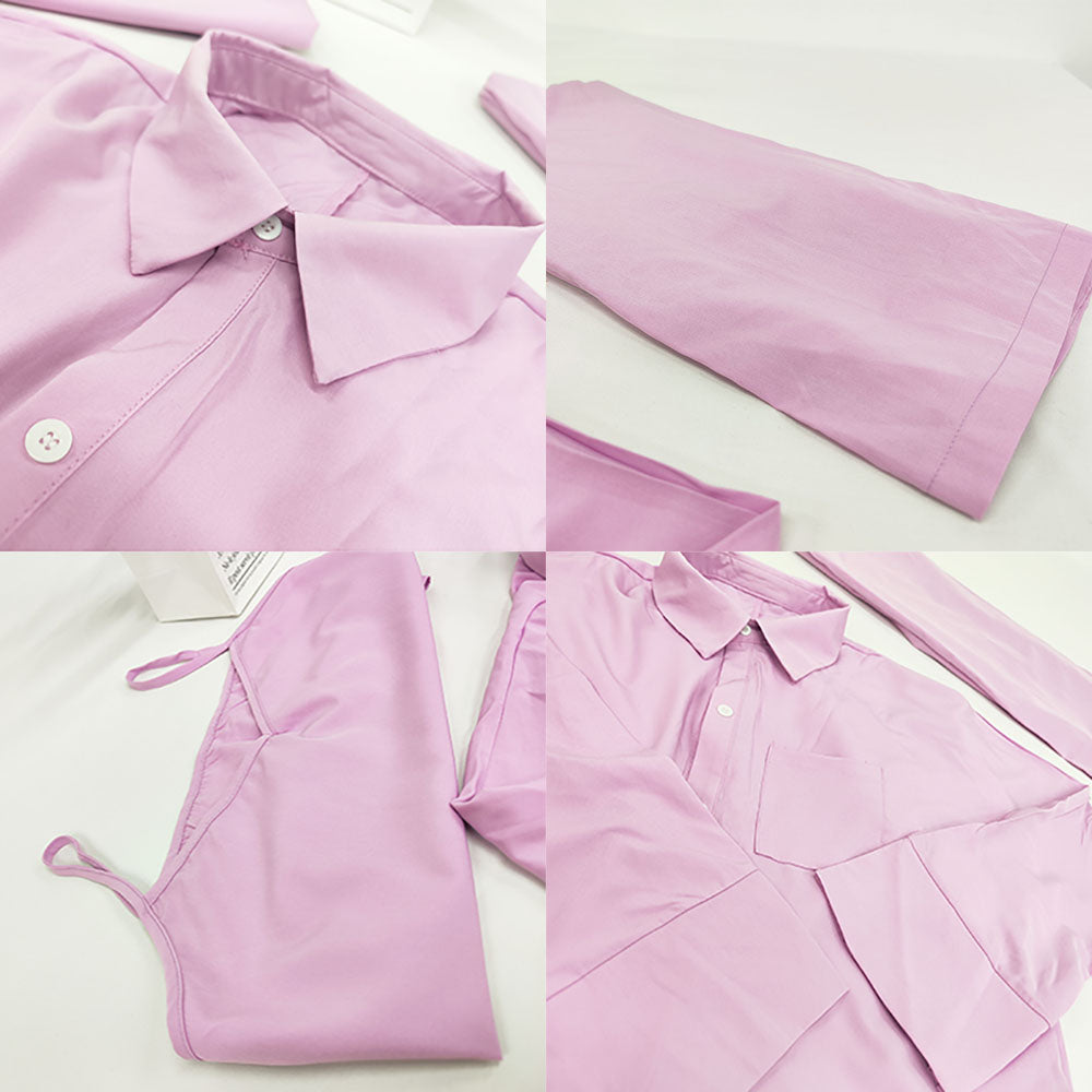 Camisetas sin mangas de tres piezas Abrigos y pantalones largos