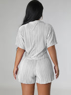 Two Piece Short Sleeve Shirts Shorts