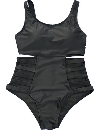 Traje de baño ahuecado de una pieza de talla grande