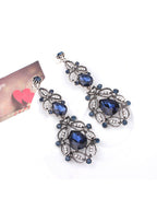 Pendientes de patchwork huecos con diamantes de imitación