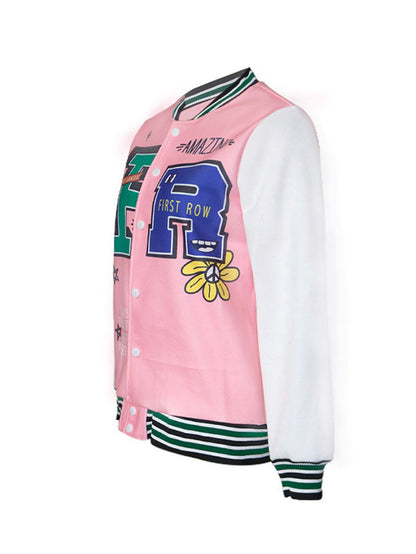Chaquetas de béisbol con botones de manga larga de talla grande