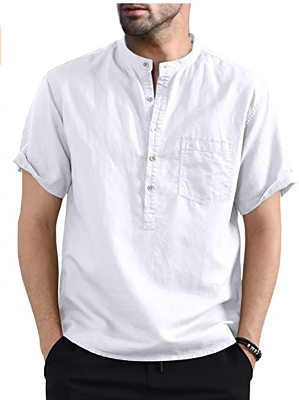 Mens Short Sleeve Linen Shirt