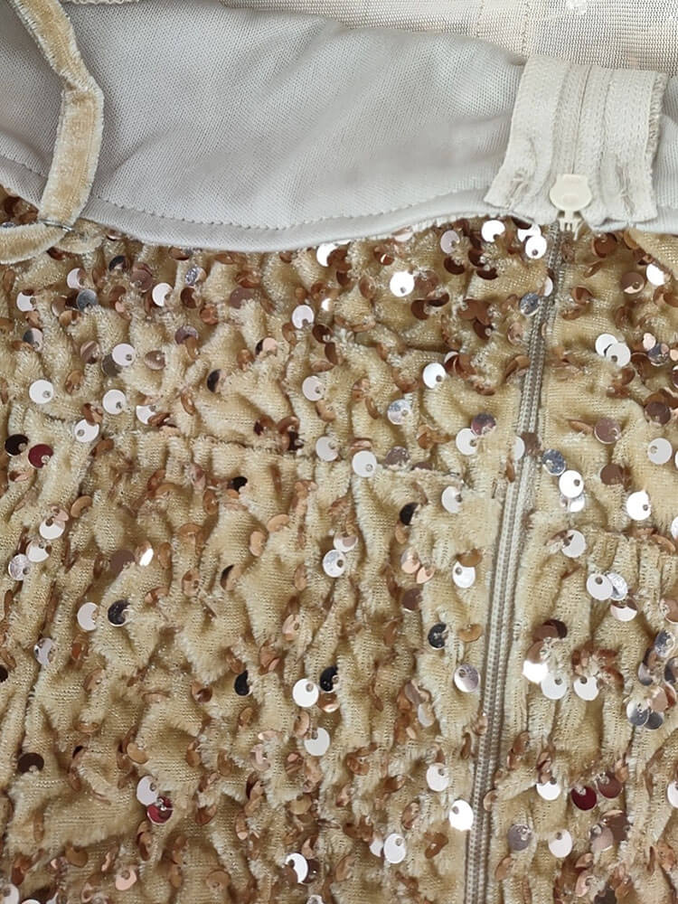 Sequins Sleeveless Split Maxi Dress