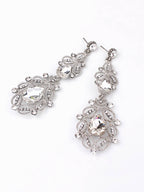 Pendientes de patchwork huecos con diamantes de imitación