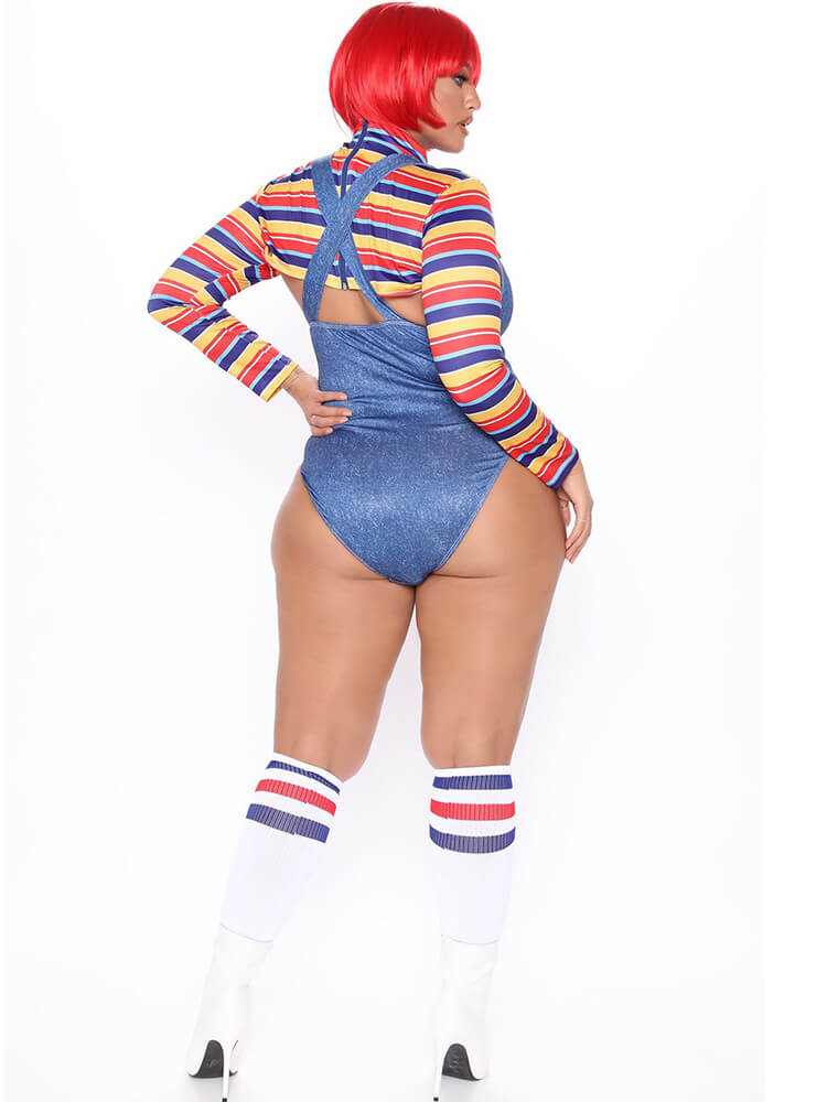 Disfraz de payaso de manga larga de dos piezas para Halloween