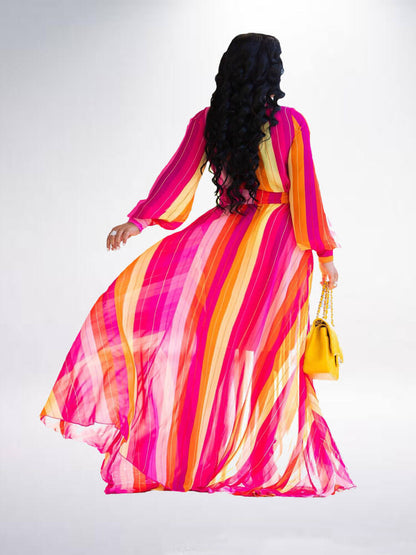 Vestidos largos plisados ​​con estampado floral