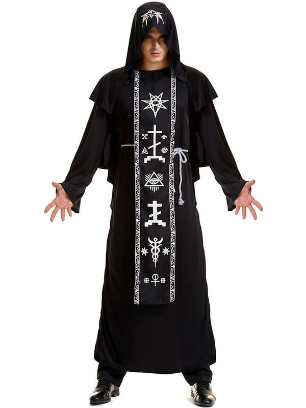 Halloween Mens Sorcerer Robe Renaissance Costume