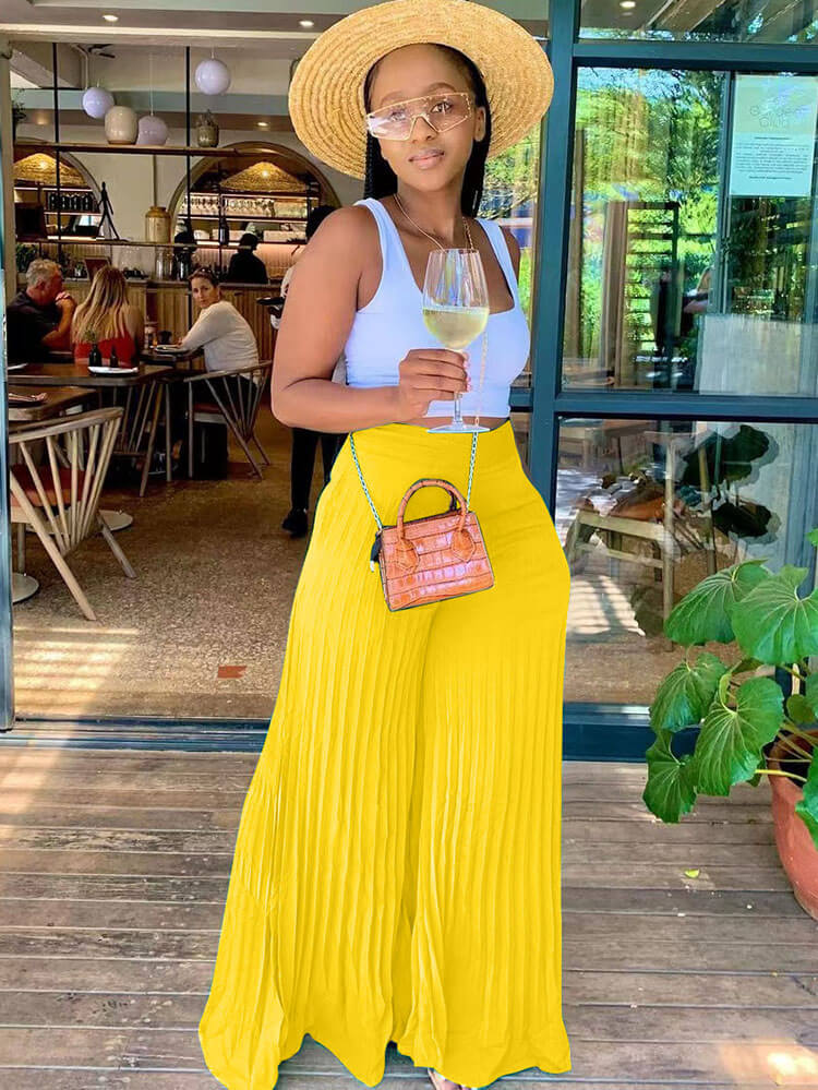 Pleated Loose Wide Leg Long pants