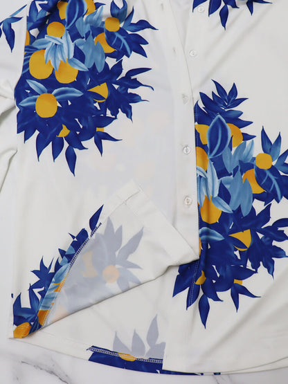 Two Piece Long Sleeve Floral Pant Suit