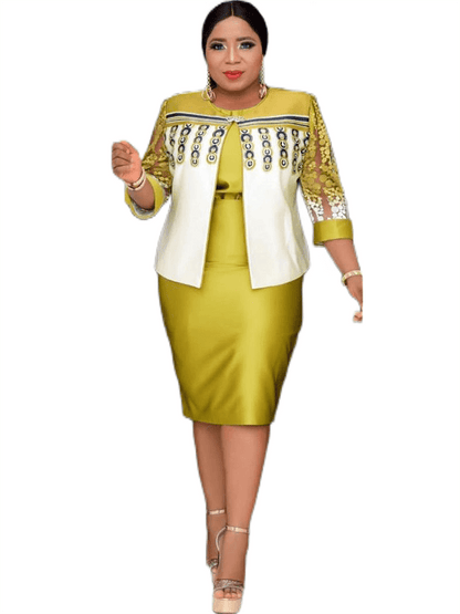 Cárdigan estampado de dos piezas y vestidos midi