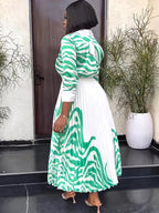 Two Piece Long Sleeve Zebra Print Skirt Suit