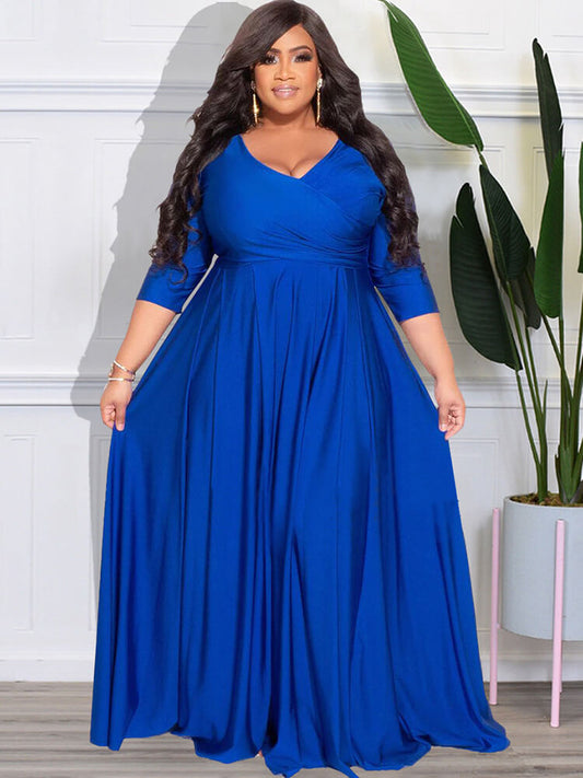 Bracelet Sleeve V Neck Bodycon Maxi Dress