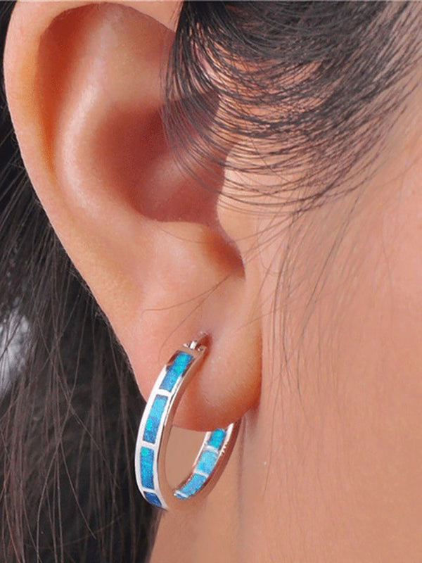 Round Colored Rhinestone Earrings