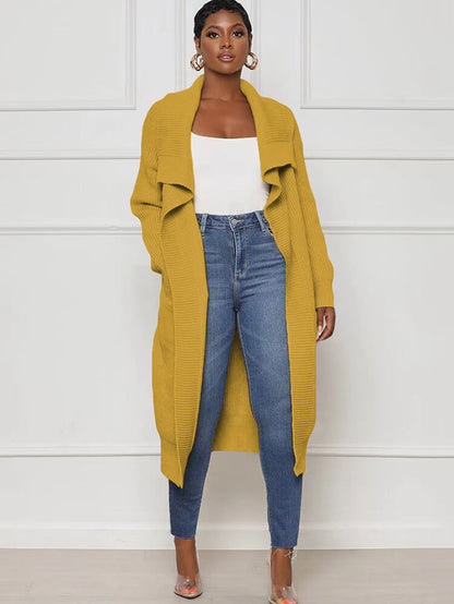 Cárdigan ajustado liso de manga larga de punto