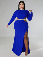 Vestidos largos con abertura y abertura de talla grande
