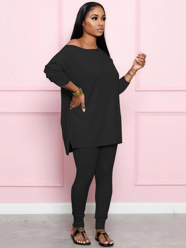 Two Pieces Long Sleeve Tops + Bodycon Pants