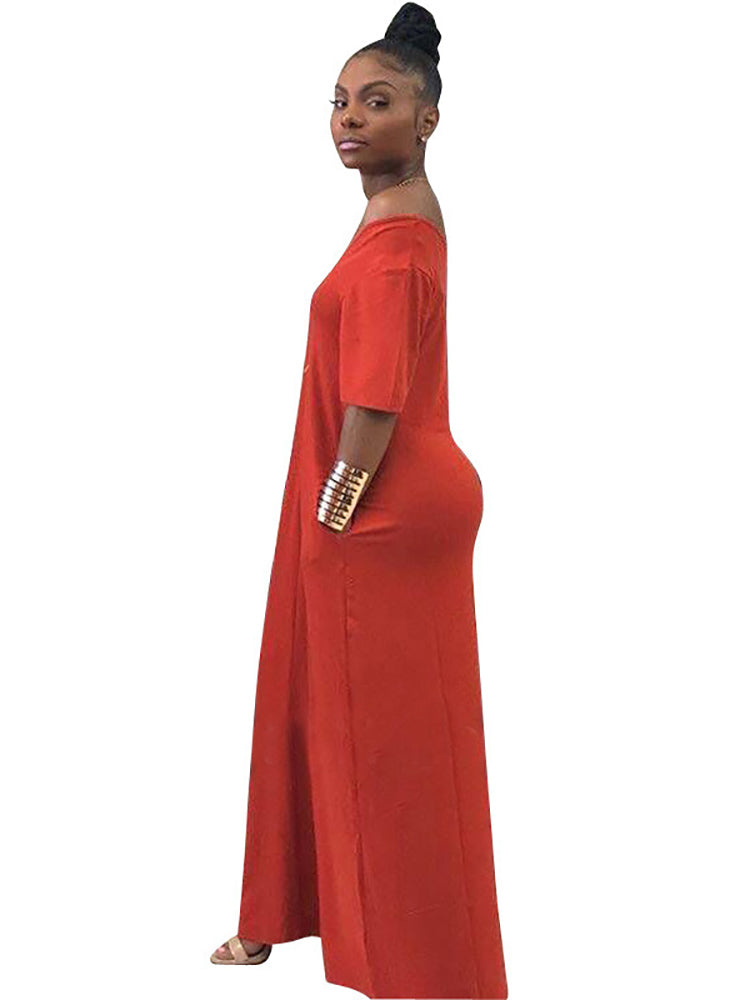Casual Loose Pockets Maxi Dress