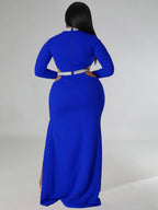 Vestidos largos con abertura y abertura de talla grande