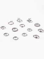 Conjuntos de anillos de diamantes de imitación de perlas de once piezas