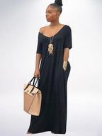 Casual Loose Pockets Maxi Dress
