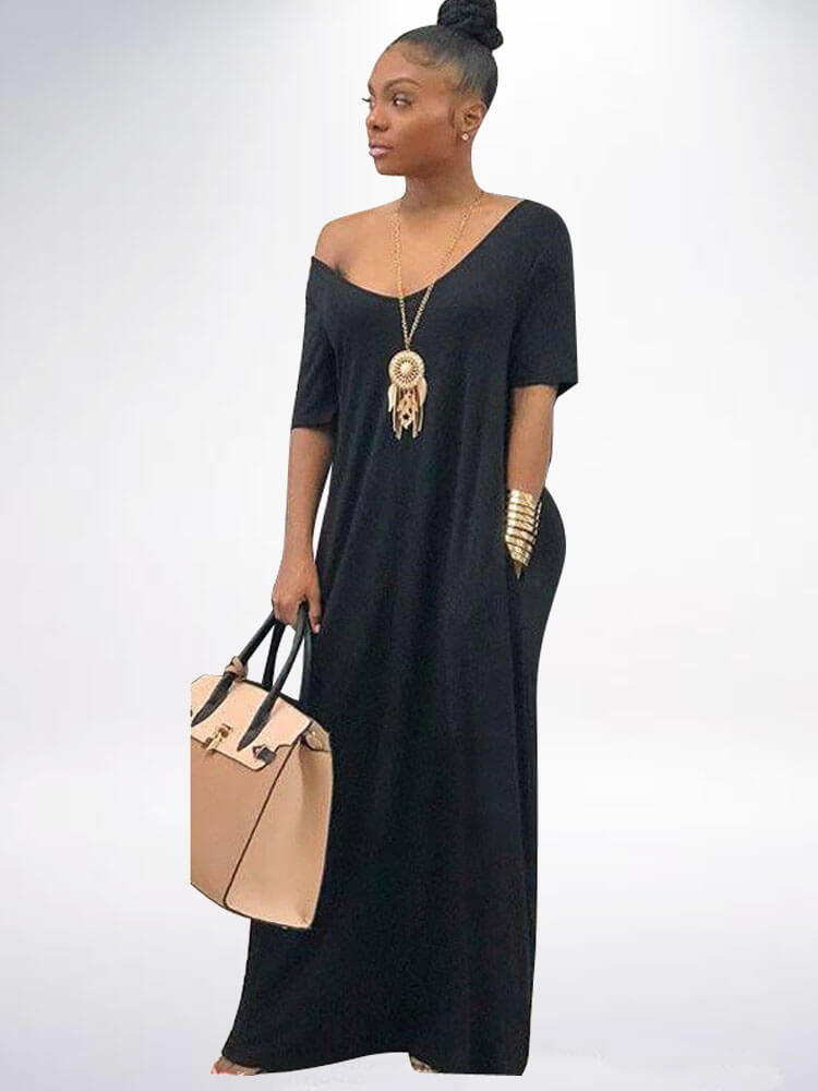 Casual Loose Pockets Maxi Dress