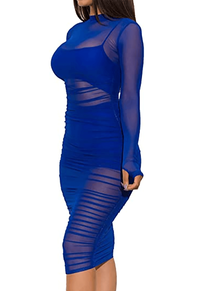 Cómo combinar tres piezas de malla de manga larga con estampado liso