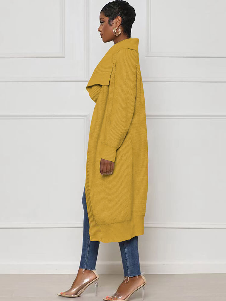 Cárdigan ajustado liso de manga larga de punto