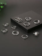 Conjuntos de anillos de diamantes de imitación de perlas de once piezas