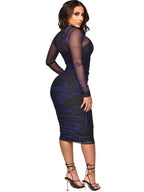 Vestidos midi con tirantes finos y cubierta de malla