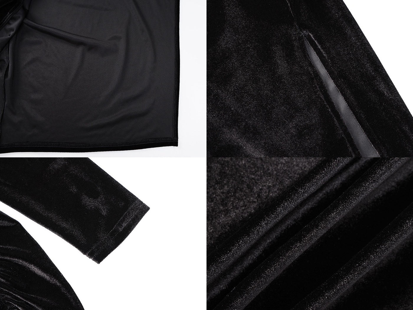 Terciopelo Manga larga Fruncido Dividido Maxi Vestidos