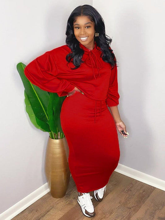 Top corto de dos piezas con cuello redondo y falda ajustada