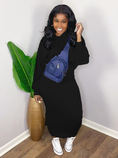 Top corto de dos piezas con cuello redondo y falda ajustada