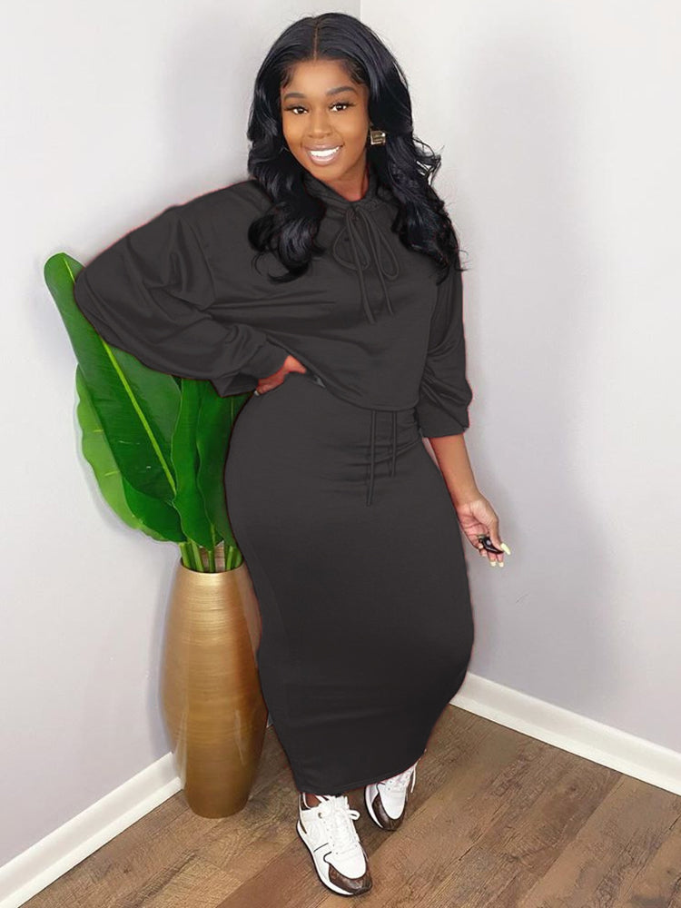 Top corto de dos piezas con cuello redondo y falda ajustada