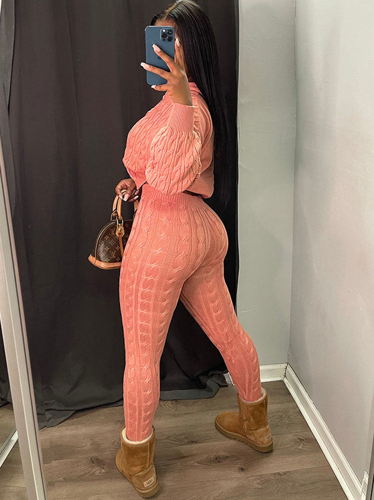 Trajes de pantalón y suéter de manga larga de dos piezas