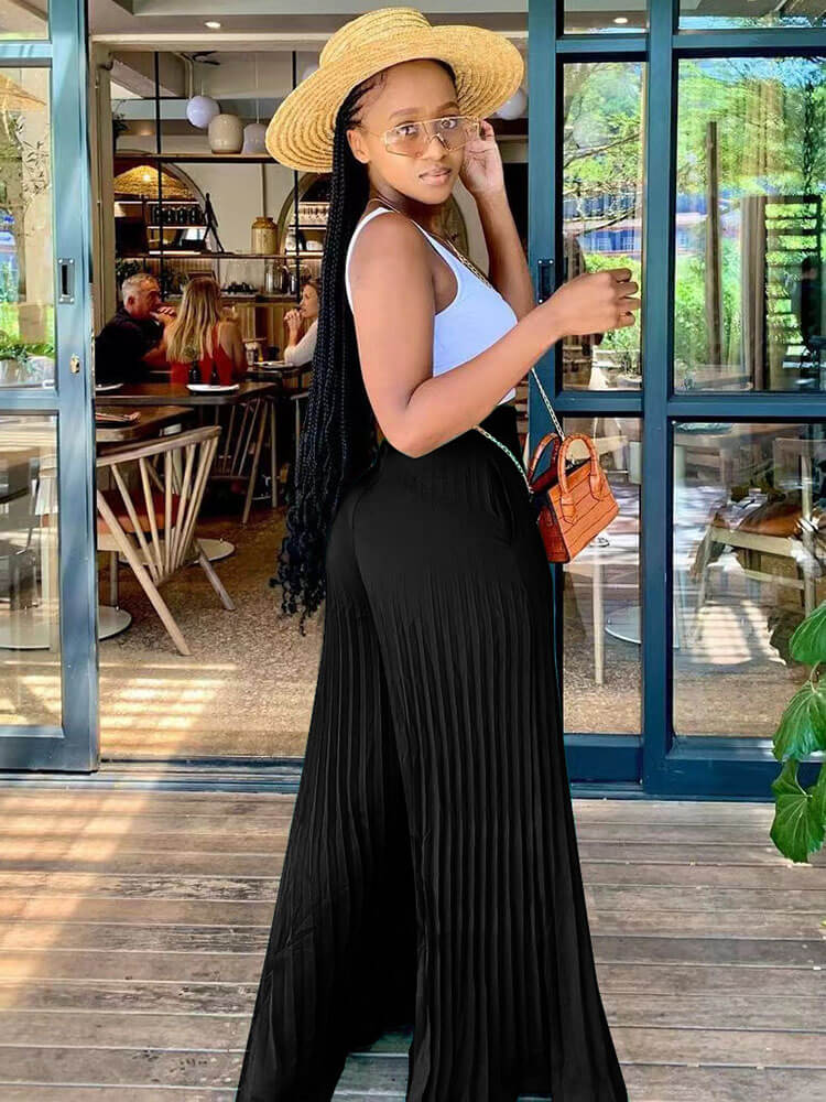 Pleated Loose Wide Leg Long pants