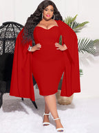 Vestidos midi de talle alto y mangas divididas de talla grande