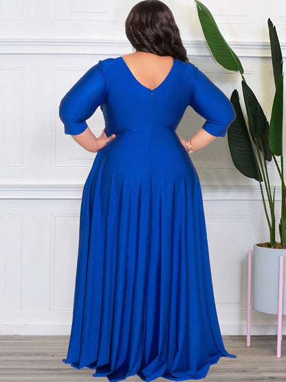 Vestidos largos ajustados con cuello en V y manga pulsera