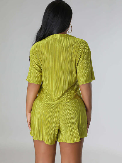 Camisas y pantalones cortos de manga corta de dos piezas