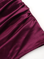 Vestidos largos con abertura lateral fruncida sin mangas de talla grande