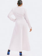 Long Sleeve V Neck Ruched Split Top