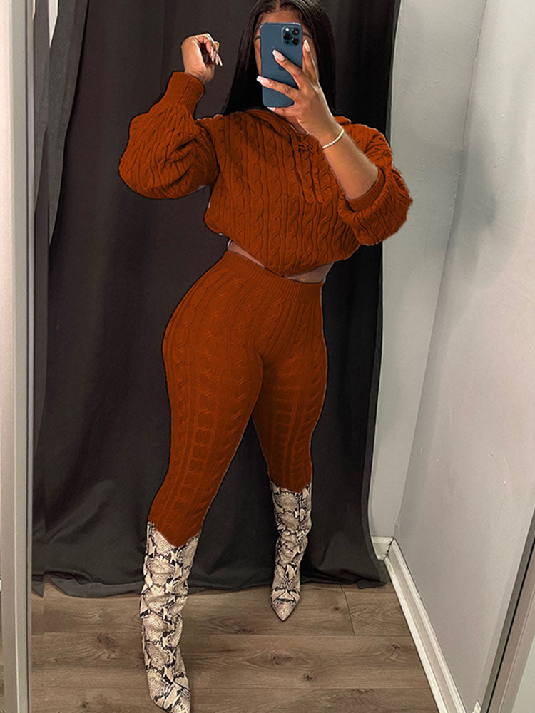 Trajes de pantalón y suéter de manga larga de dos piezas