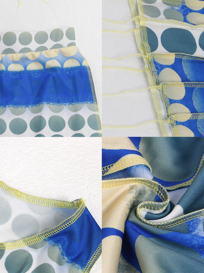 Top corto estampado sin mangas de dos piezas con pantalones cortos ajustados