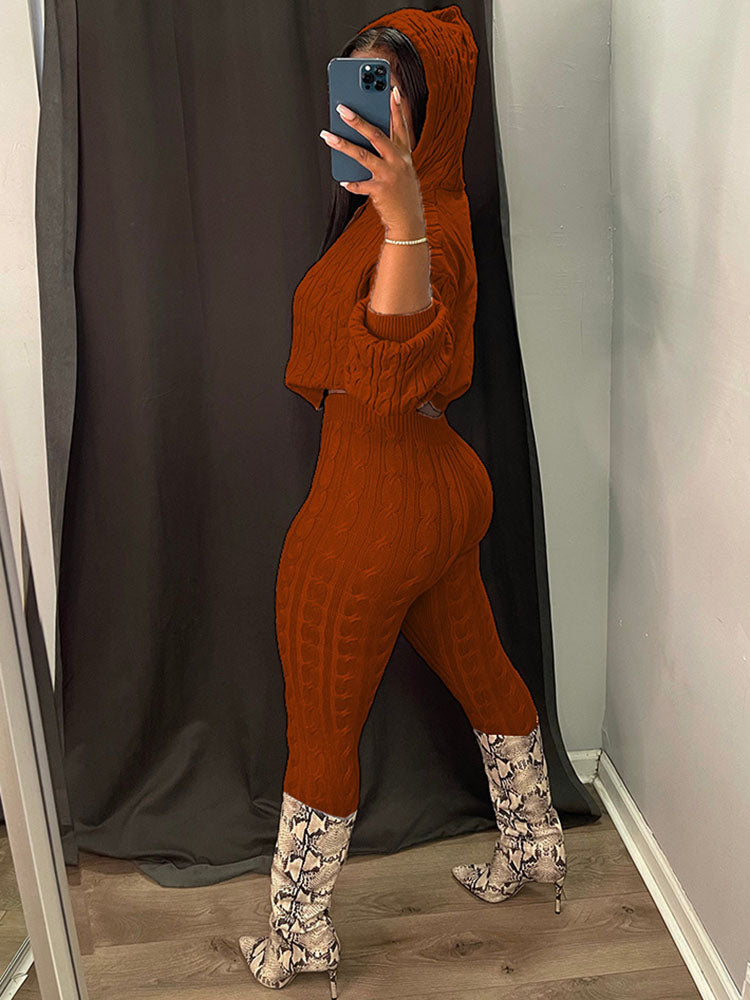 Trajes de pantalón y suéter de manga larga de dos piezas