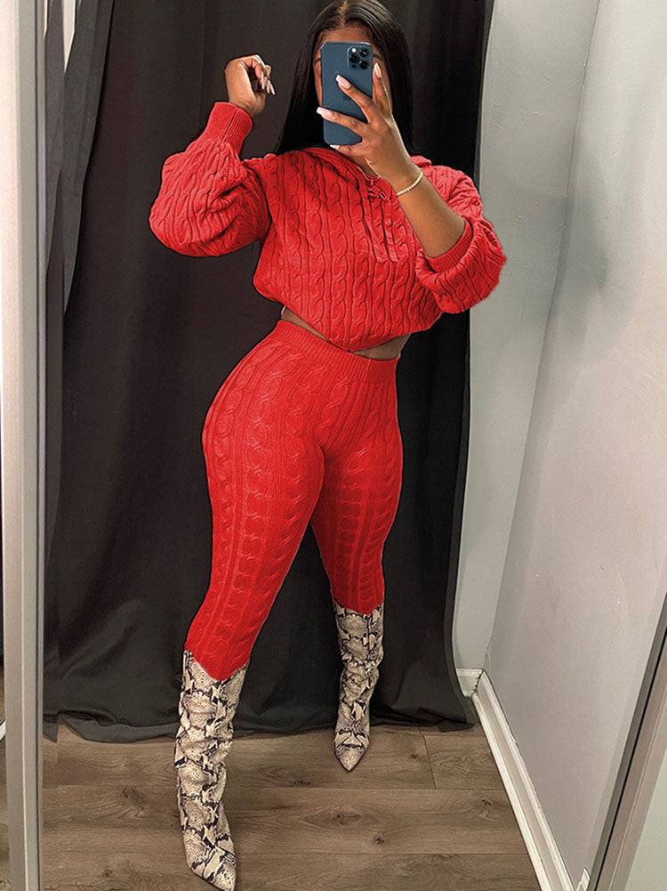 Trajes de pantalón y suéter de manga larga de dos piezas