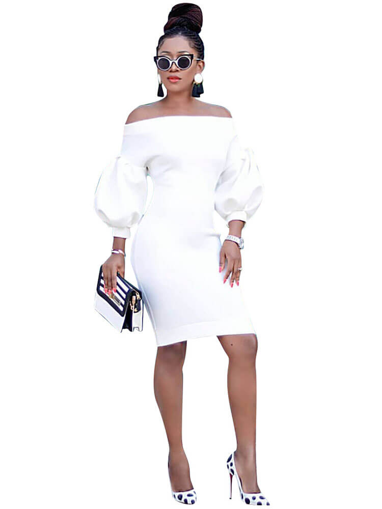 Vestidos midi ajustados con hombros descubiertos