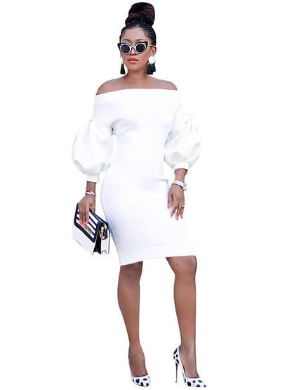 Vestidos midi ajustados con hombros descubiertos