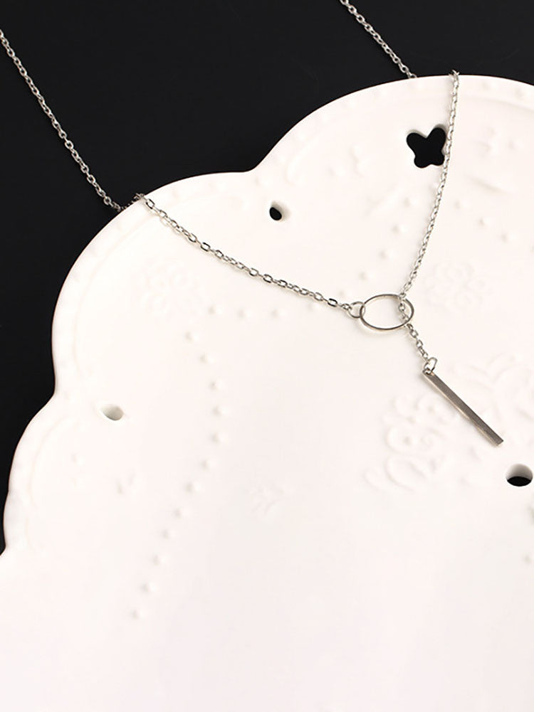 Collares de cadena con anillo colgante