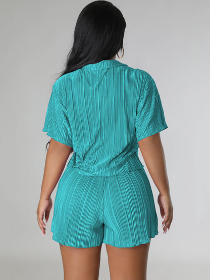 Camisas y pantalones cortos de manga corta de dos piezas