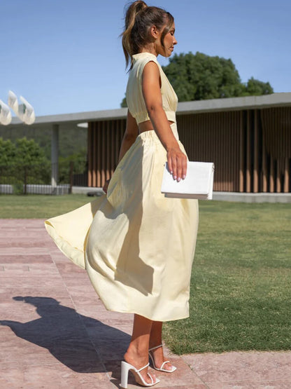 Sleeveless Cut Out Bodycon Maxi Dress