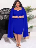 Vestidos midi de talle alto y mangas divididas de talla grande